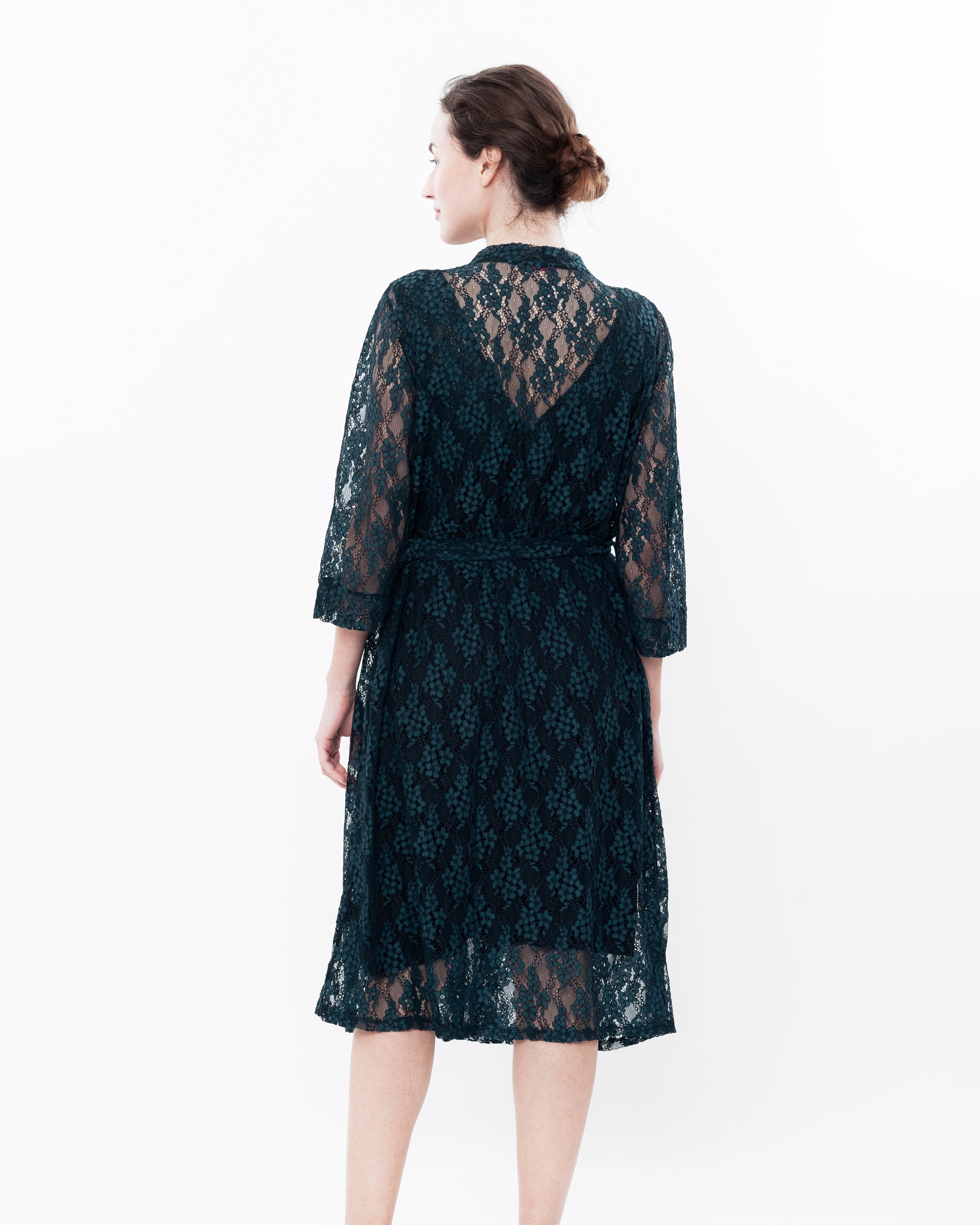 Lace 3/4 sleeve Robe 03143 green