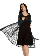 Lace 3/4 sleeve Robe 03143 green