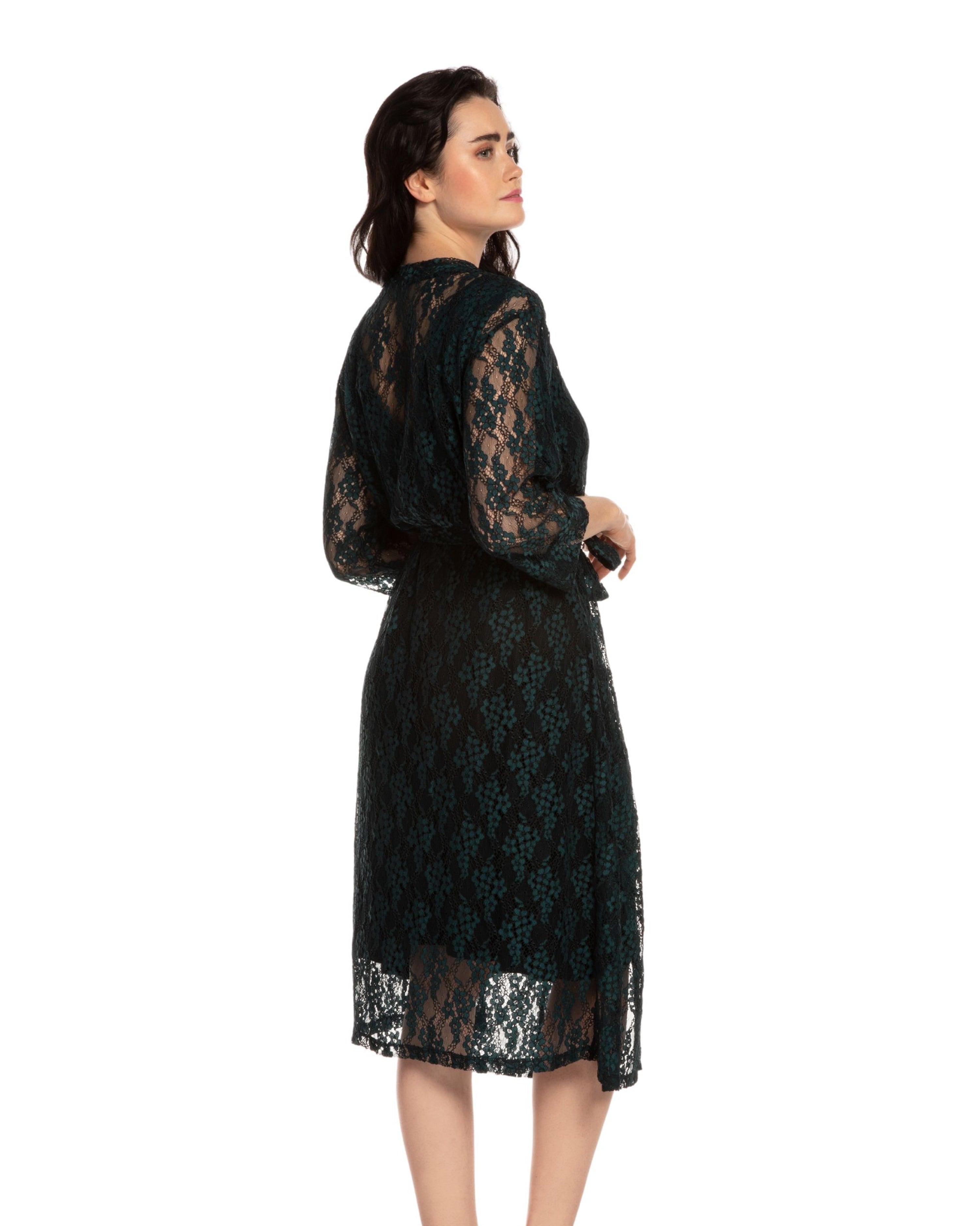 Lace 3/4 sleeve Robe 03143 green