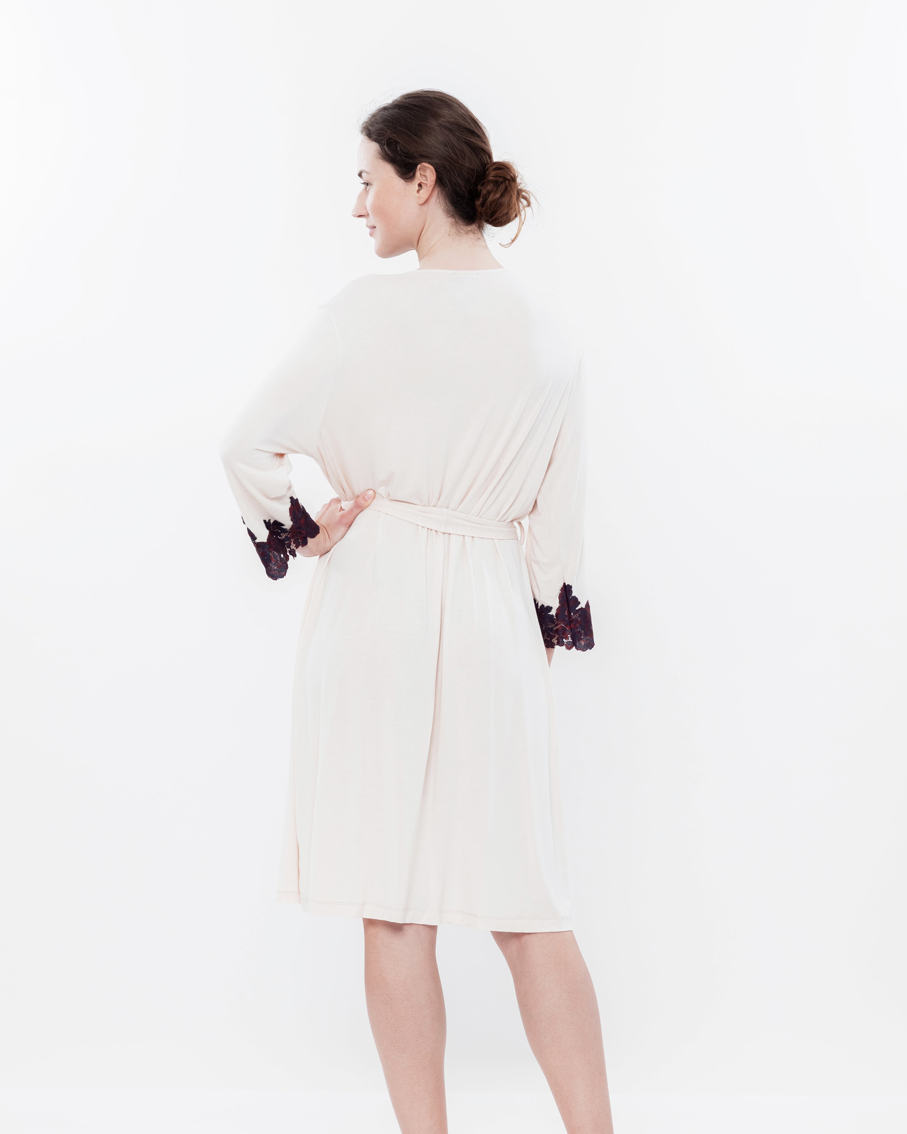 Bamboo 3/4 sleeve Robe 03144 ecru