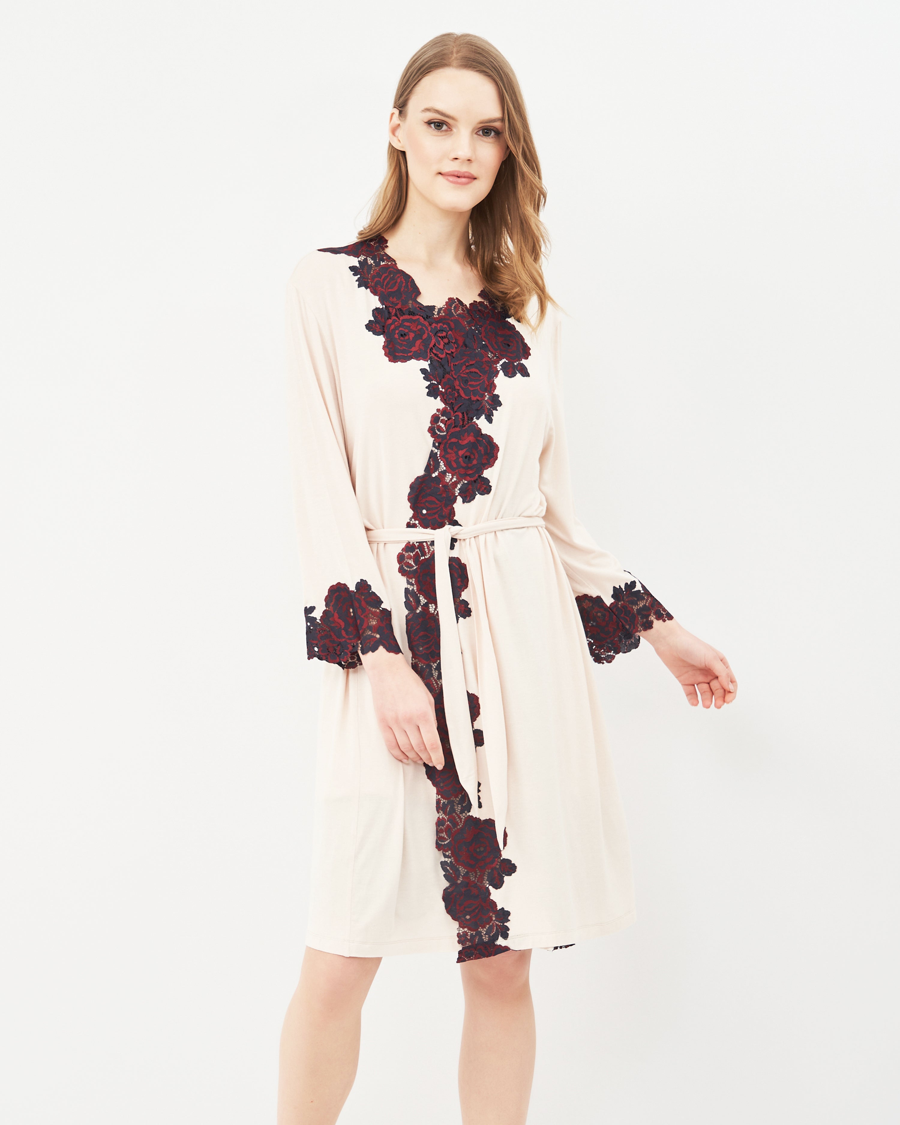 Bamboo 3/4 sleeve Robe 03144 ecru