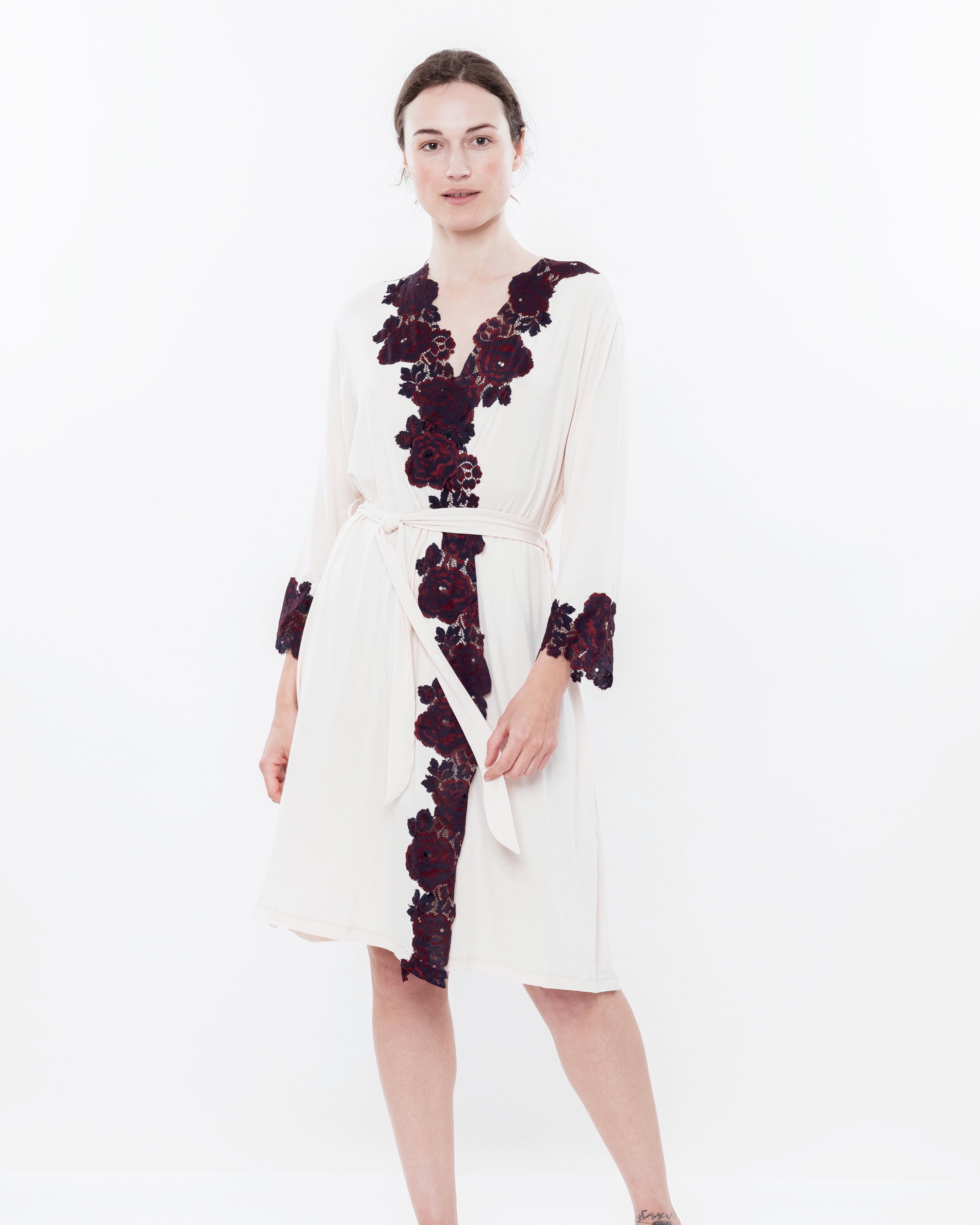 Bamboo 3/4 sleeve Robe 03144 ecru