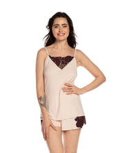 Bamboo cami shorts Set 03146 ecru