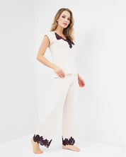 Bamboo t-shirt Pajama 03147 ecru