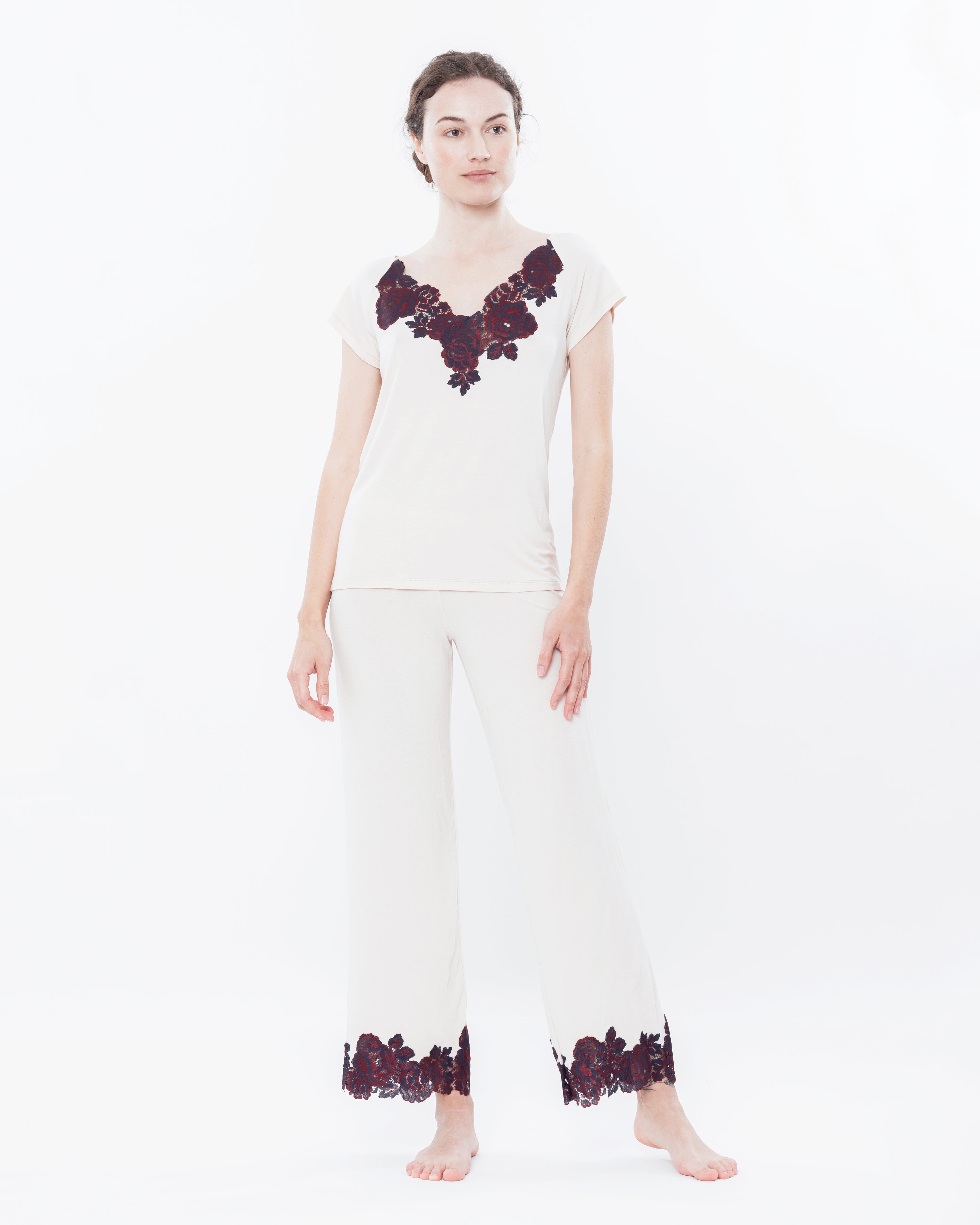 Bamboo t-shirt Pajama 03147 ecru