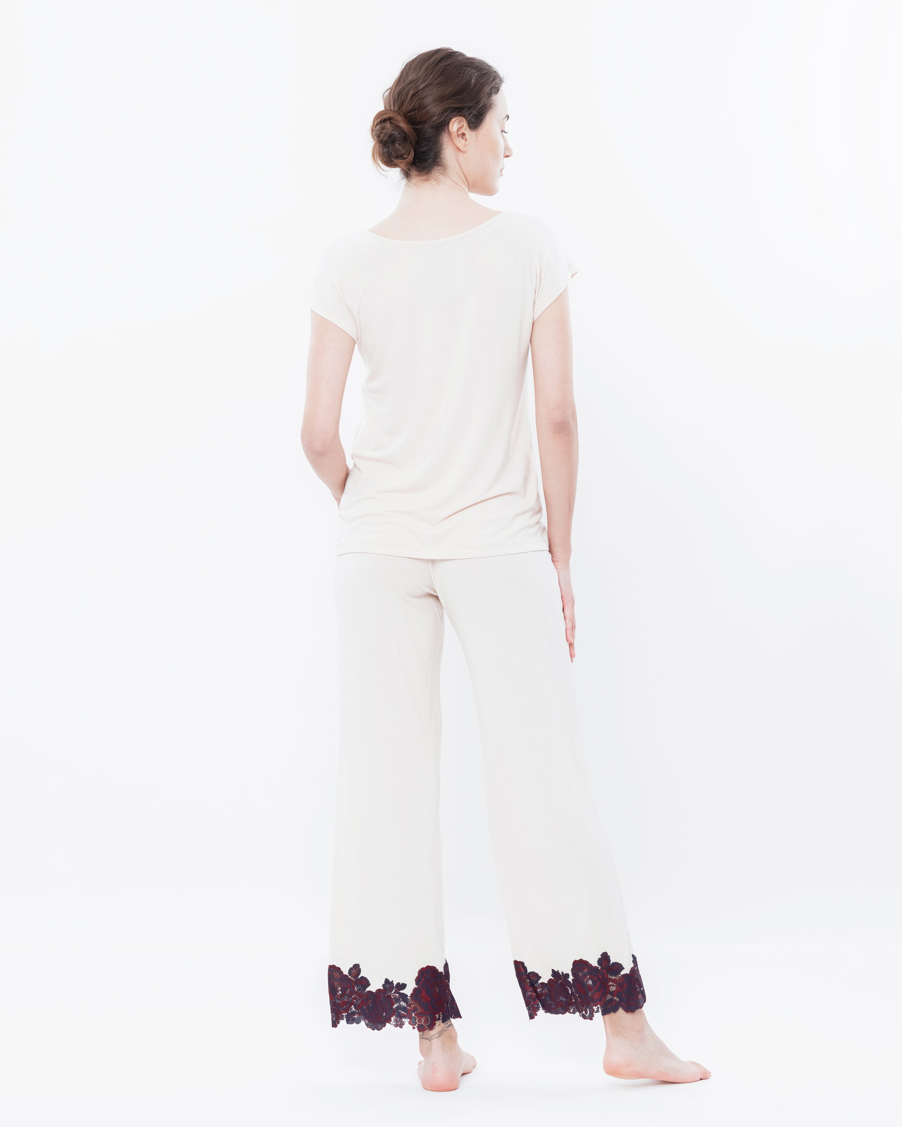 Bamboo t-shirt Pajama 03147 ecru