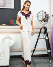 Bamboo t-shirt Pajama 03147 ecru