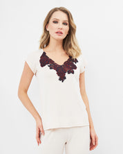 Bamboo t-shirt Pajama 03147 ecru