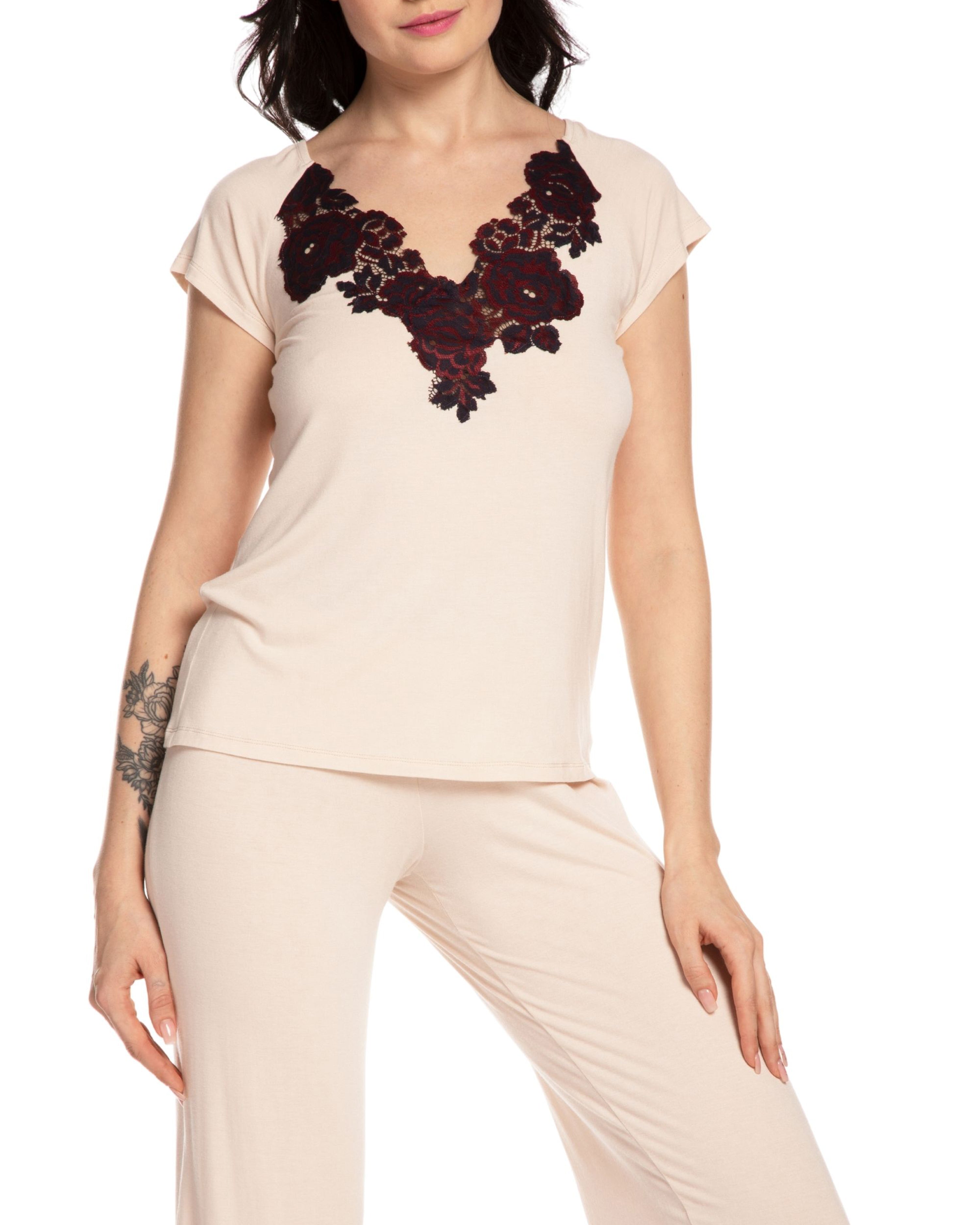 Bamboo t-shirt Pajama 03147 ecru