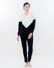 French terry home Set 03152 peach/mint/black