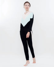 French terry home Set 03152 peach/mint/black