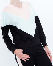 French terry home Set 03152 peach/mint/black