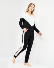 French terry home Set 03152 peach/mint/black