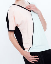 French terry home Set 03153 peach/mint/black