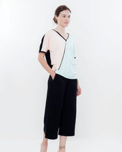 French terry home Set 03153 peach/mint/black