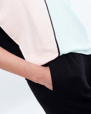 French terry home Set 03153 peach/mint/black