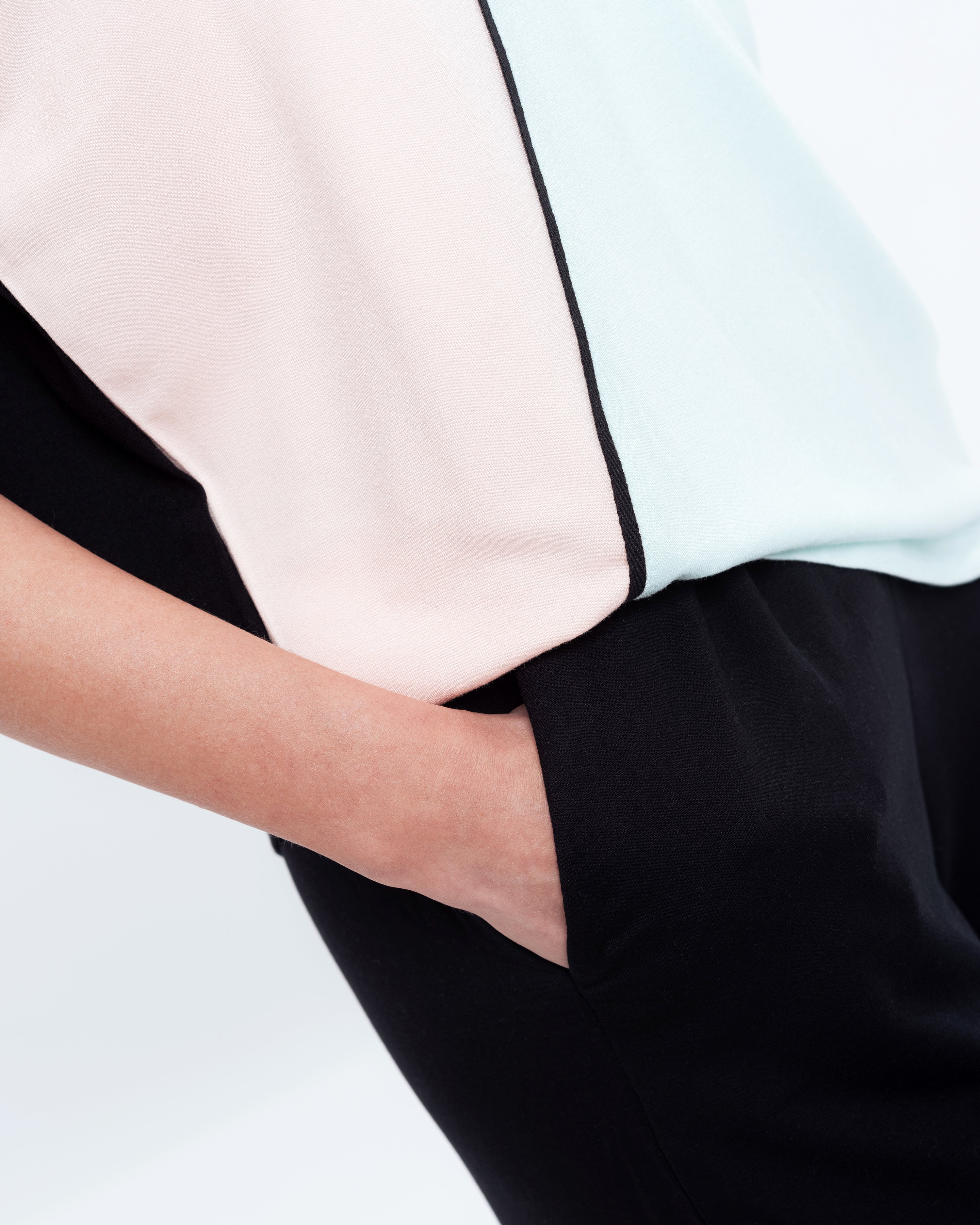 French terry home Set 03153 peach/mint/black