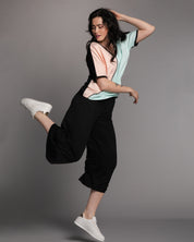 French terry home Set 03153 peach/mint/black