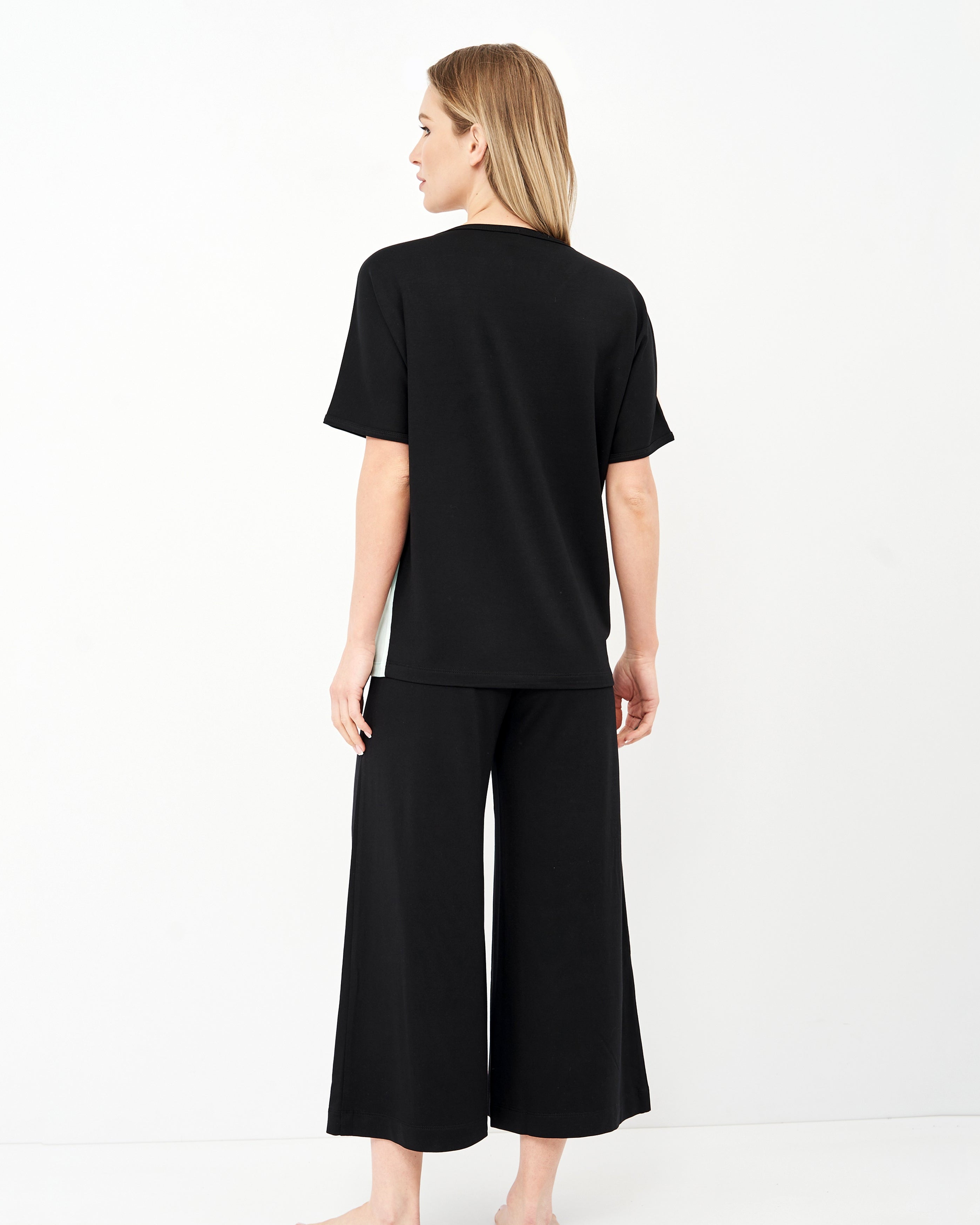 French terry home Set 03153 peach/mint/black