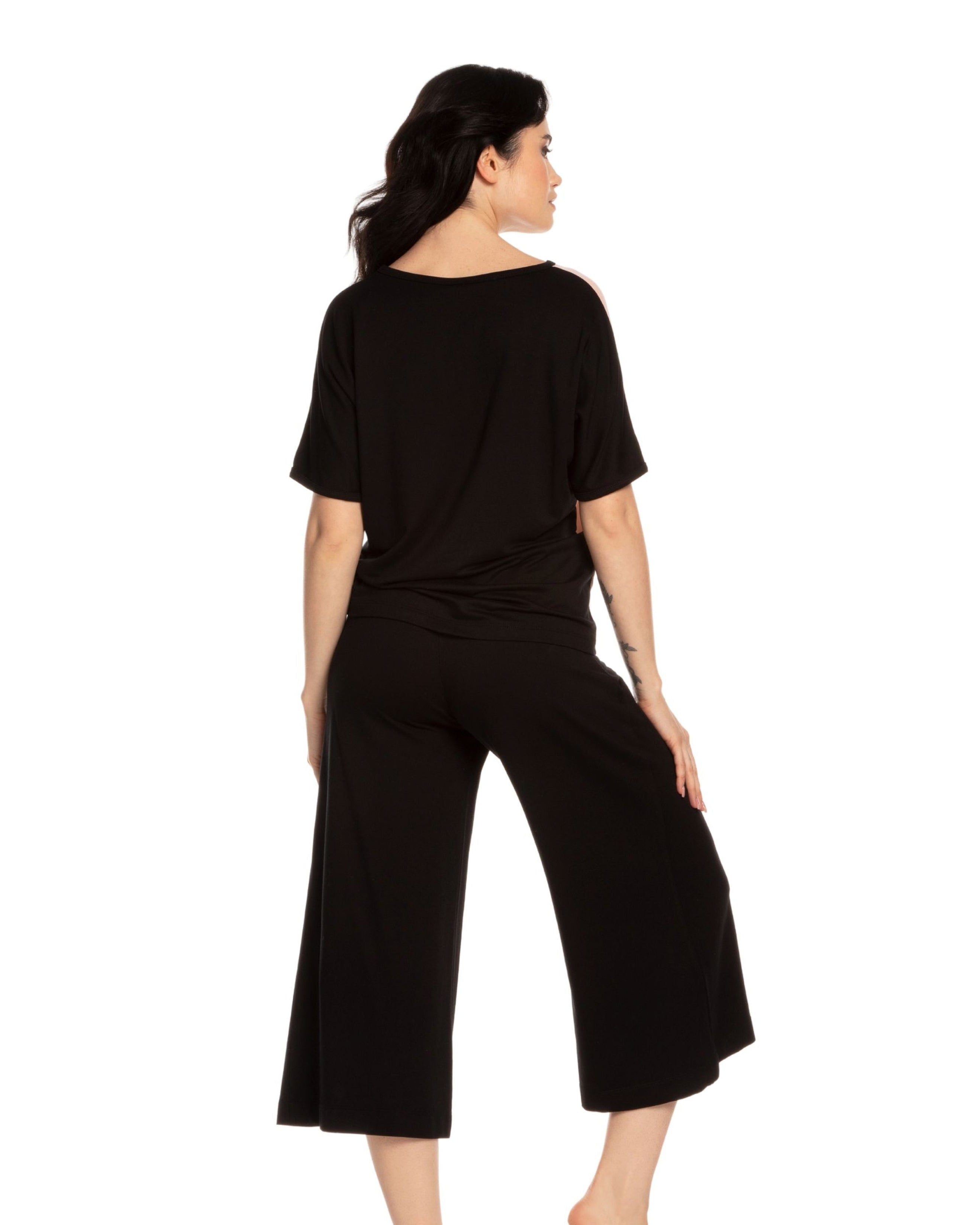 French terry home Set 03153 peach/mint/black