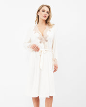 Bamboo long sleeve Robe 03155 milk