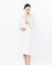 Bamboo long sleeve Robe 03155 milk