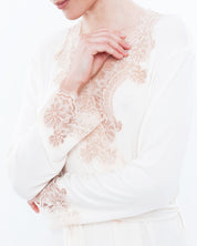 Bamboo long sleeve Robe 03155 milk