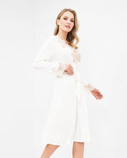 Bamboo long sleeve Robe 03155 milk