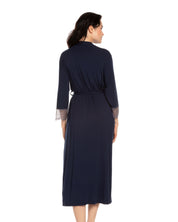 Bamboo 3/4 sleeve Robe 03158 blue