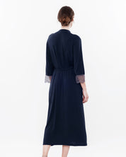 Bamboo 3/4 sleeve Robe 03158 blue