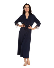 Bamboo 3/4 sleeve Robe 03158 blue
