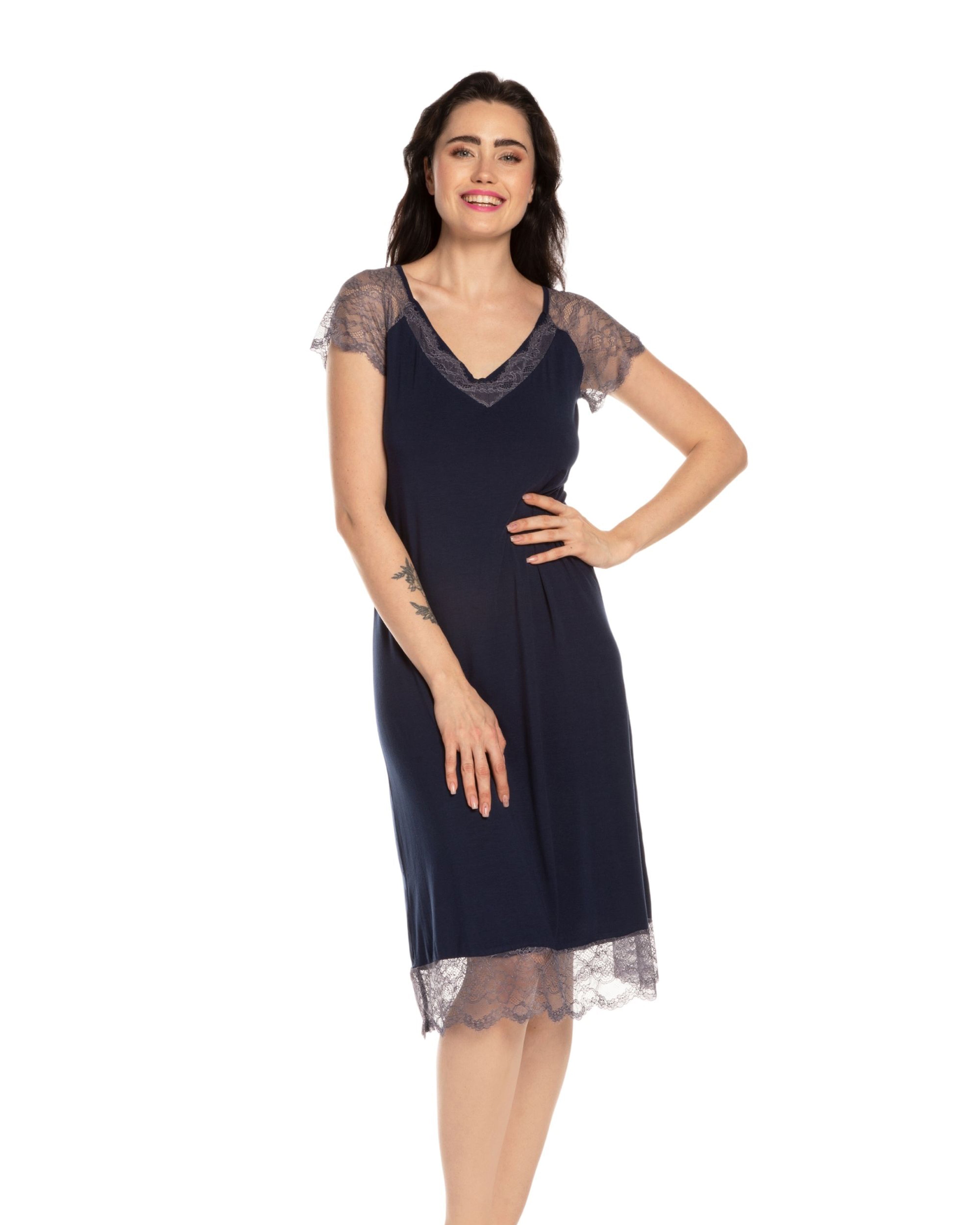 Bamboo t-shirt Nightgown 03159 blue