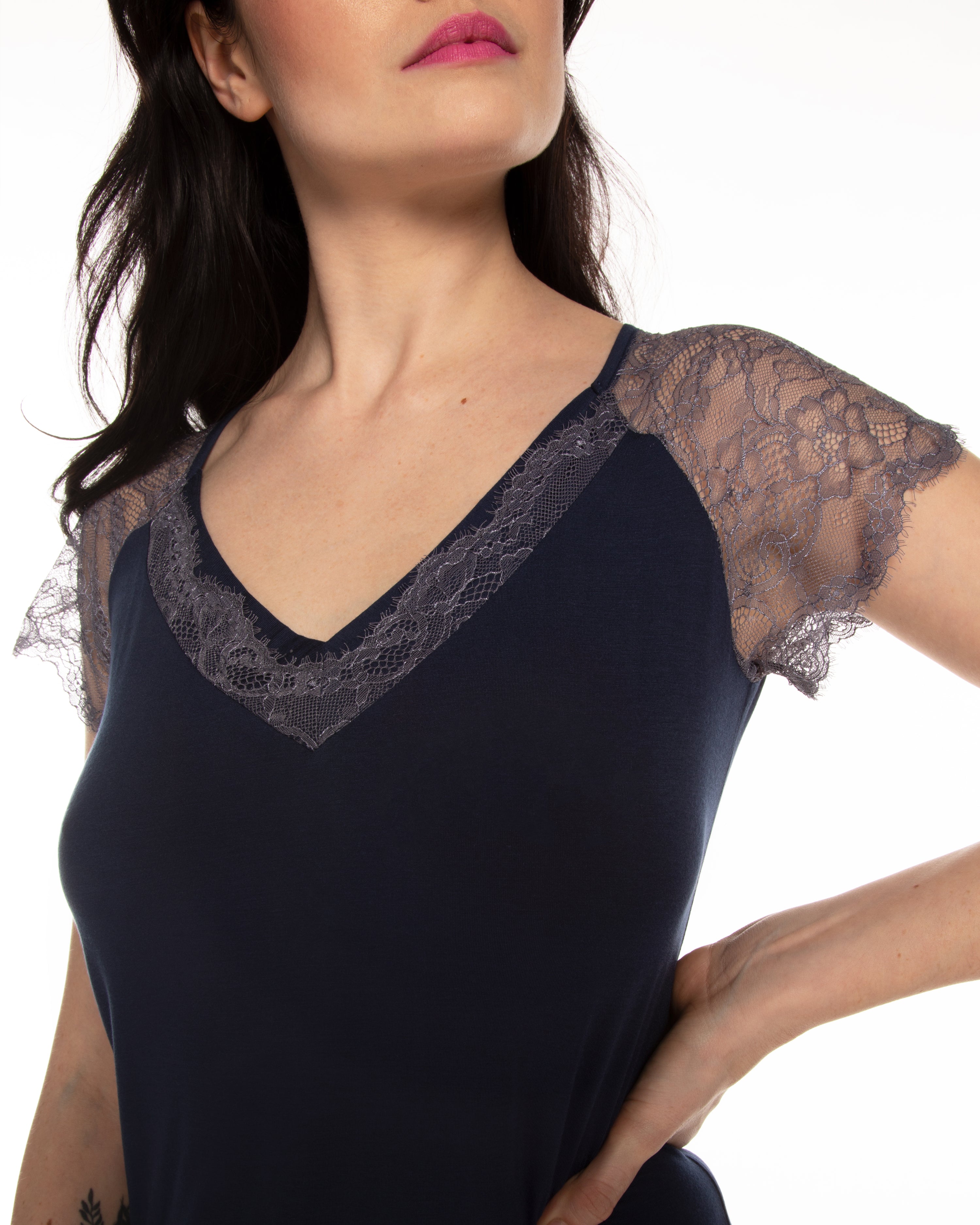 Bamboo t-shirt Nightgown 03159 blue