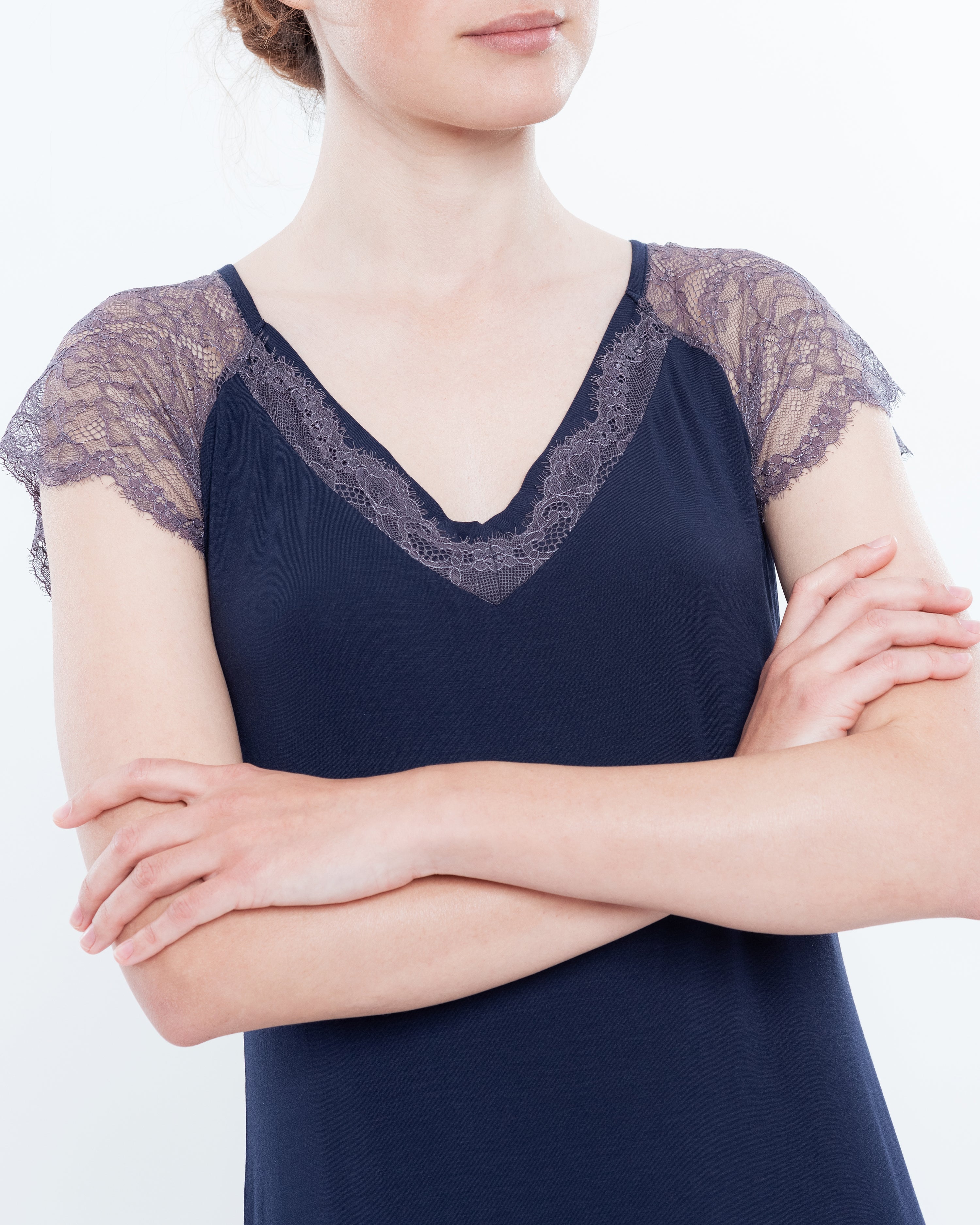 Bamboo t-shirt Nightgown 03159 blue