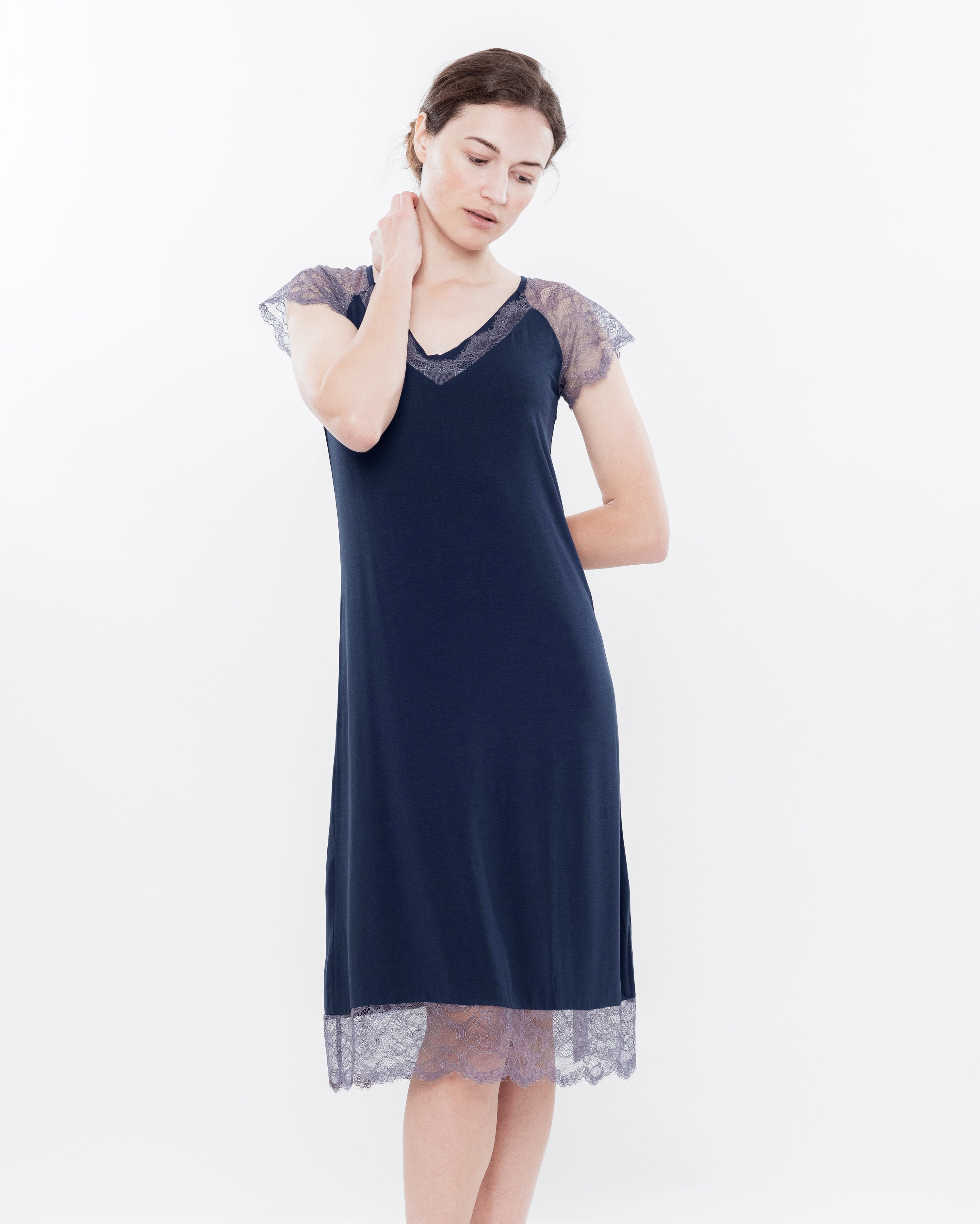 Bamboo t-shirt Nightgown 03159 blue