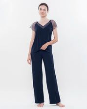 Bamboo t-shirt Pajama 03160 blue