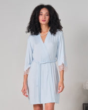 Bamboo 3/4 sleeve Robe 03161 icy blue