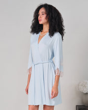 Bamboo 3/4 sleeve Robe 03161 icy blue
