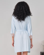 Bamboo 3/4 sleeve Robe 03161 icy blue