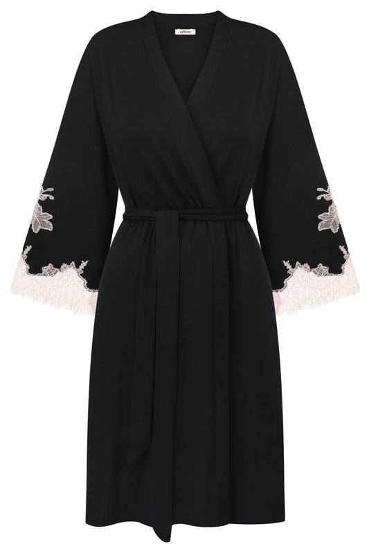 Womens bamboo 3/4 sleeve Robe 03161