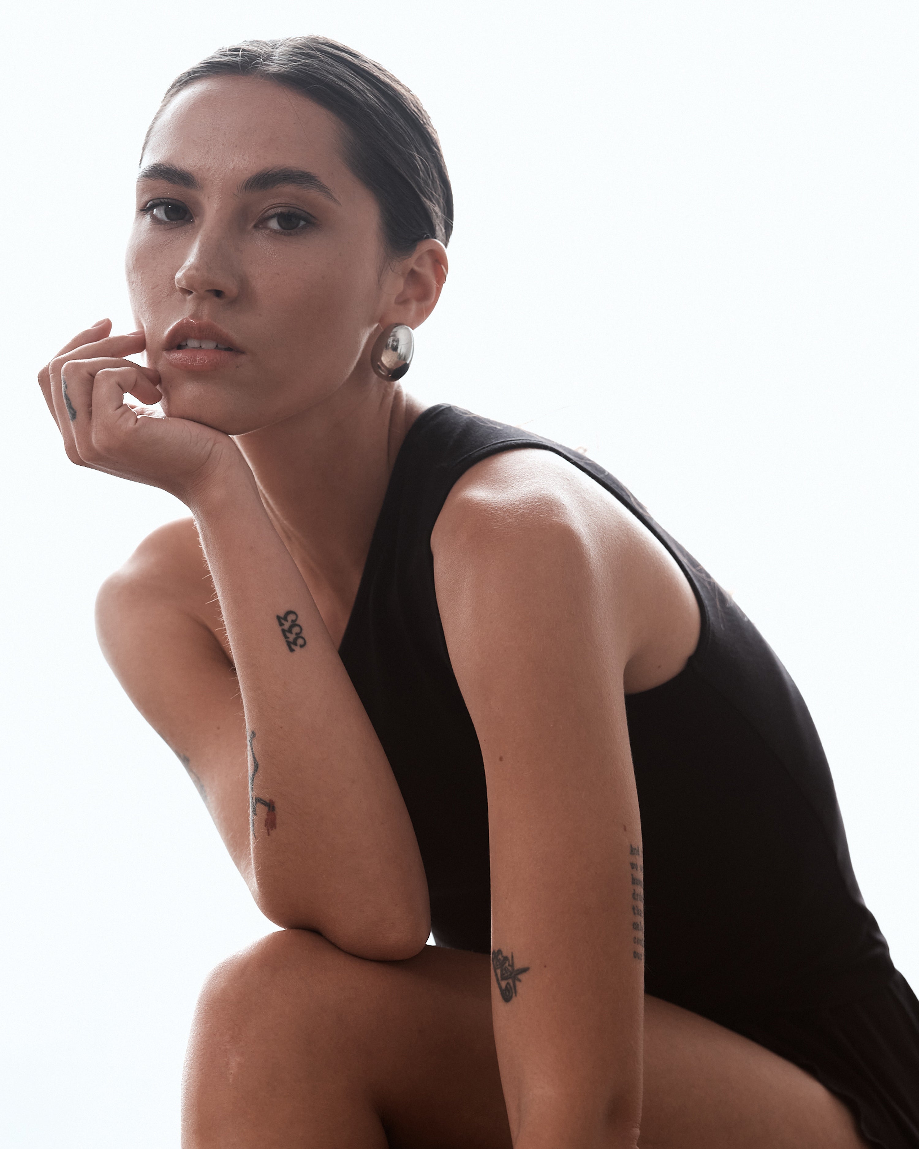 Bamboo one-shoulder Top 03362 black