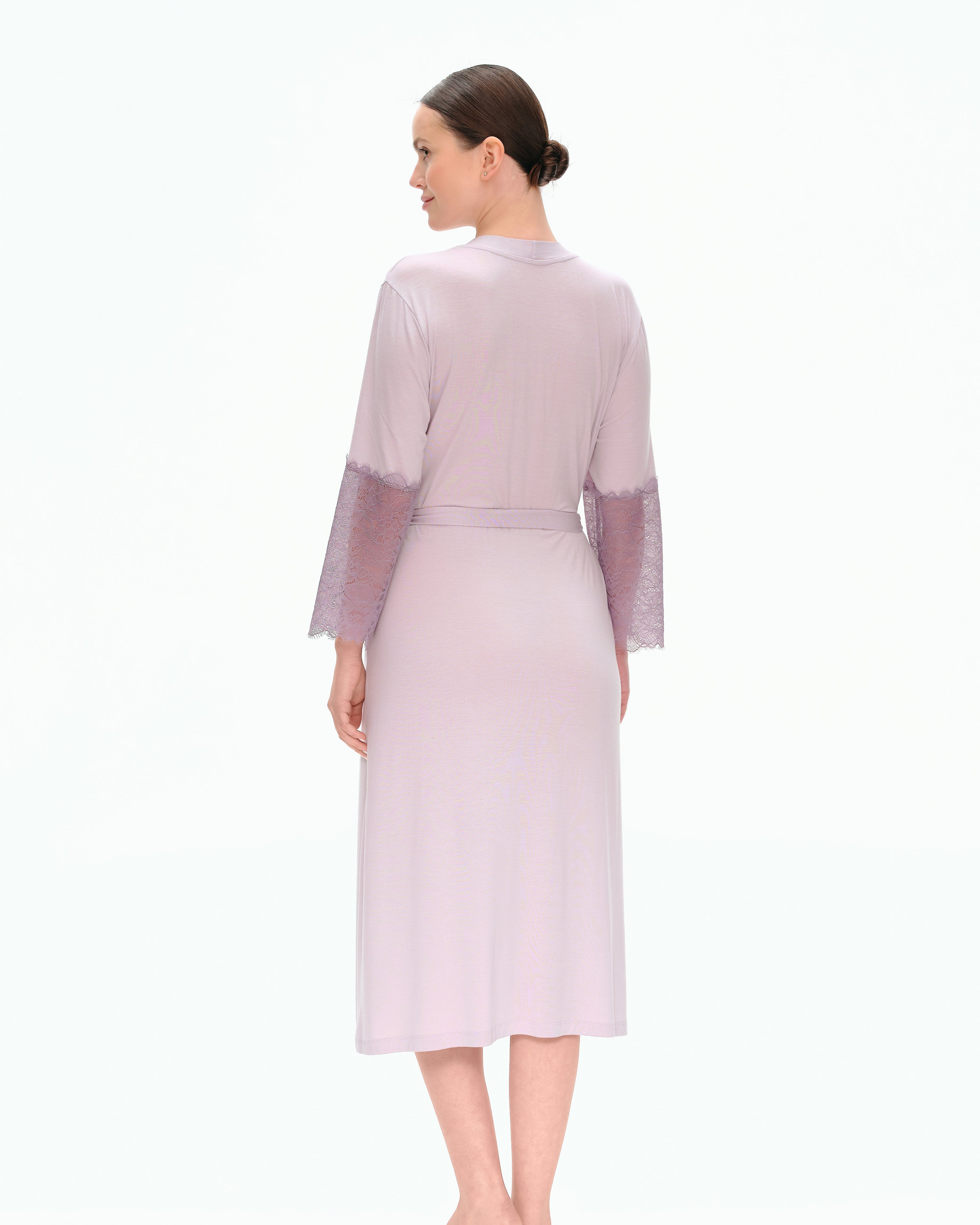 Bamboo 3/4 sleeve Robe 03215 lilac