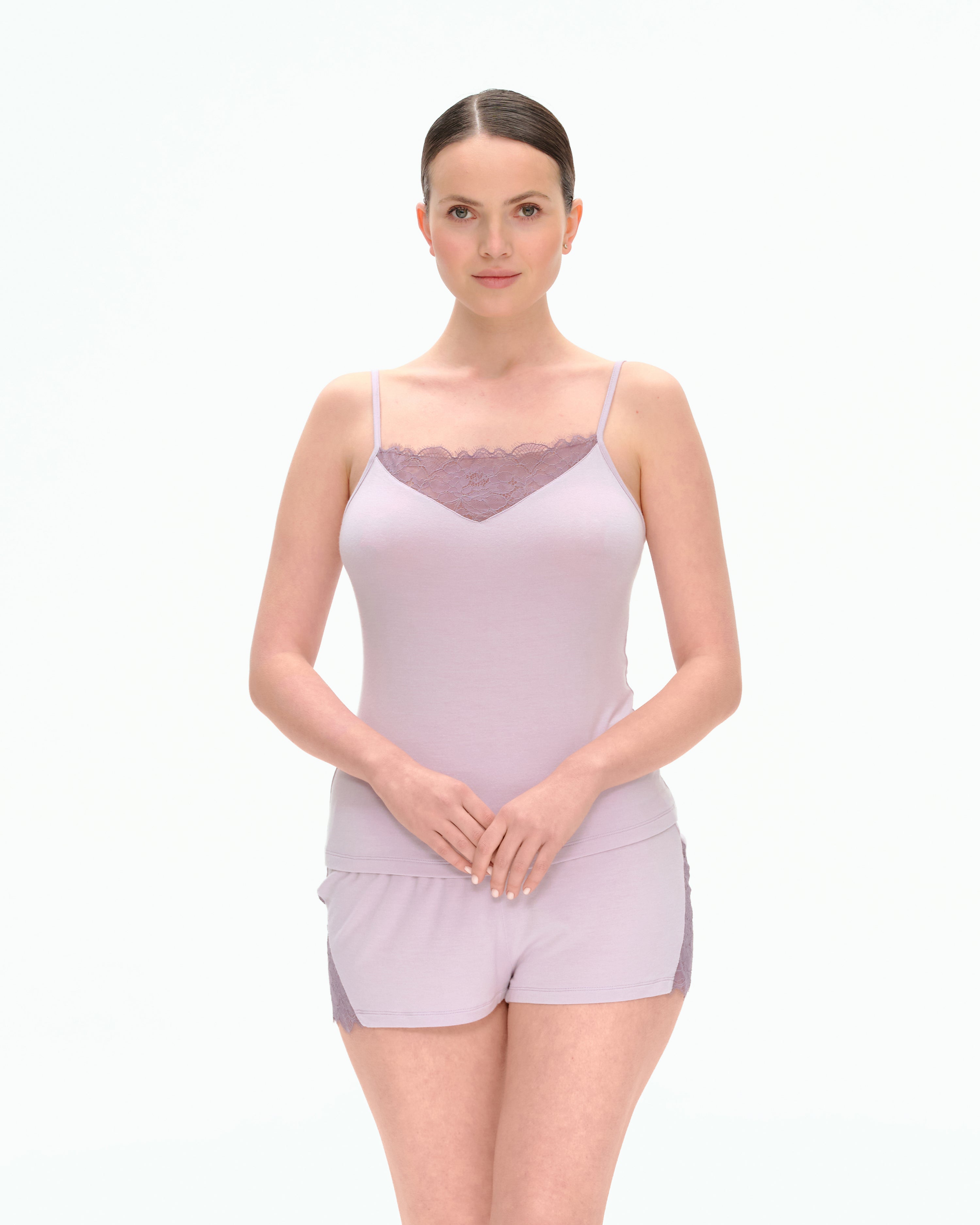 Bamboo cami shorts Set 03217 lilac