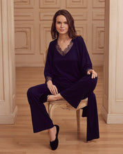 Bamboo long sleeve Robe 03304 blue