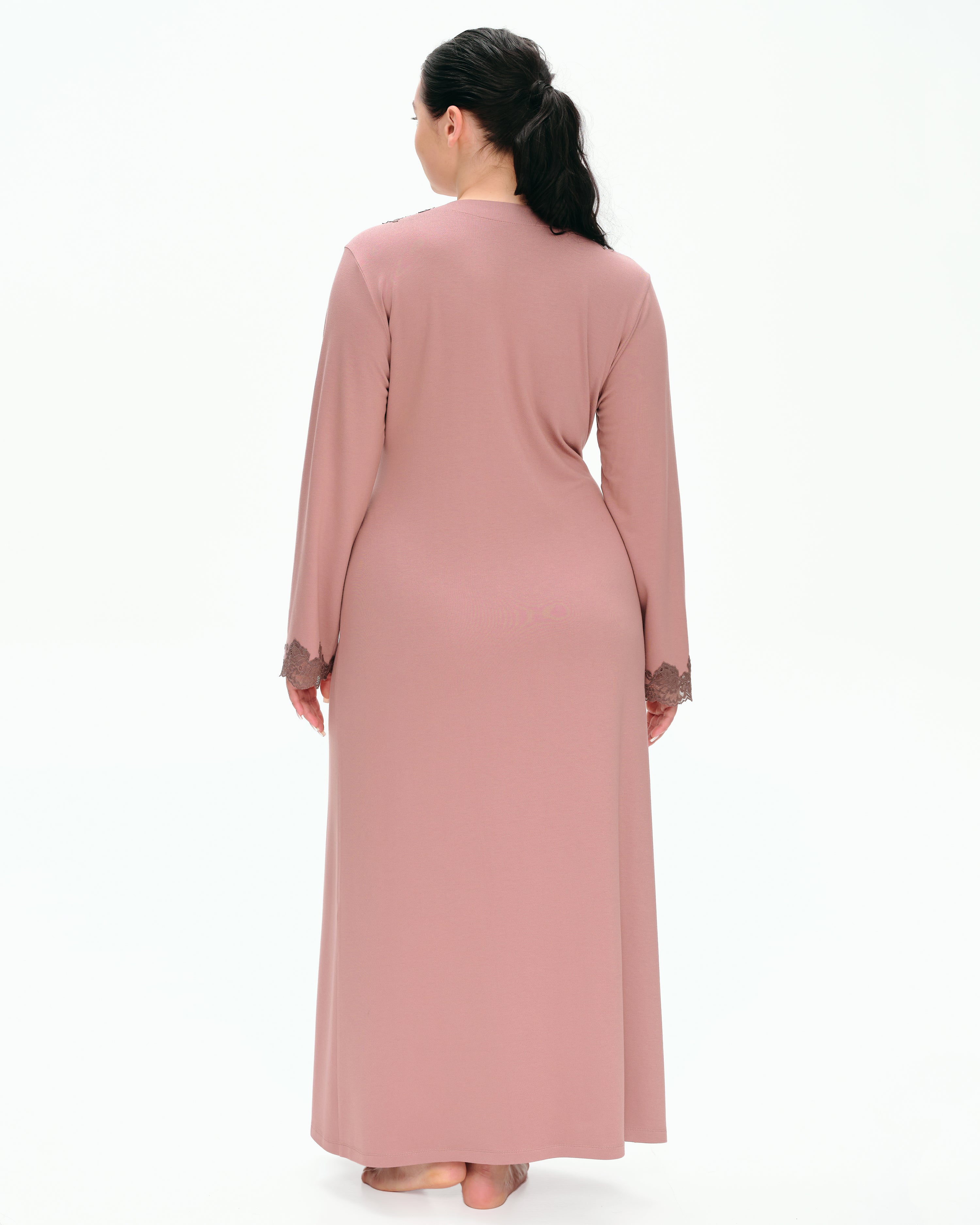 Bamboo long sleeve Robe 03319 powder
