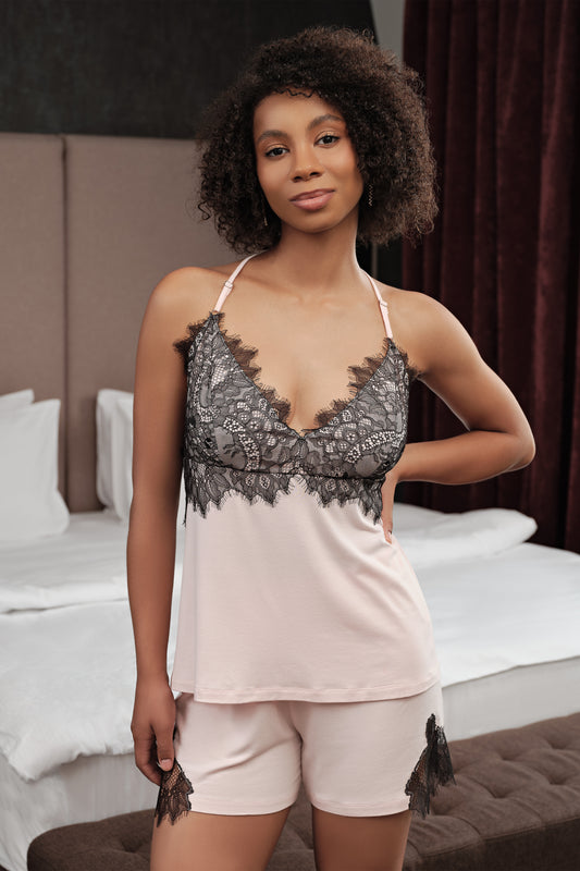 Womens bamboo cami shorts set 03224
