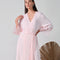 Bamboo 3/4 sleeve Robe 03332 pink