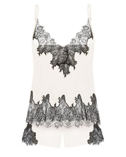 Bamboo cami shorts Set 03337 ivori/black