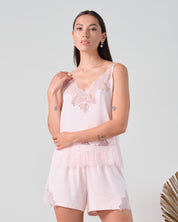 Bamboo cami shorts Set 03337 pink