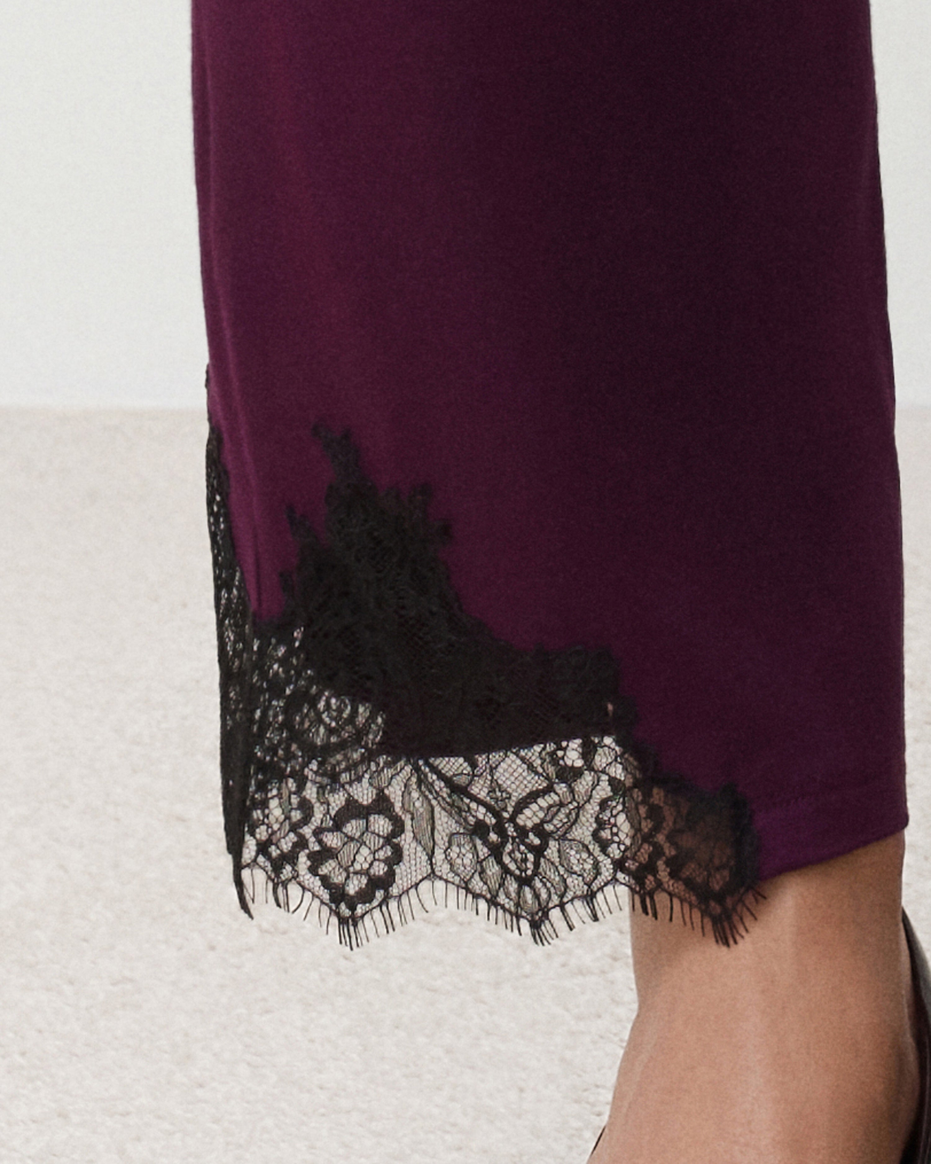 Bamboo Pajamas 3/4 sleeve 03338 aubergine